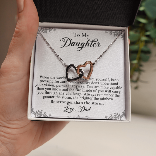 141D To My Daughter Necklace, Perfect Gift for Daughter From Dad, I Love You Daughter