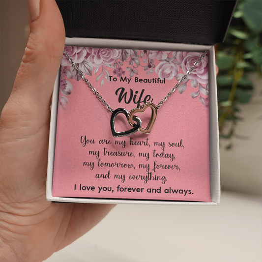 160D To My Beautiful Wife Necklace, Gift for Her, Valentine's Day Necklace Gift