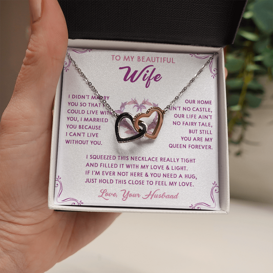 168D Necklace Gift To My Beautiful Wife, Gift for Her From Husband, Valentine Gift