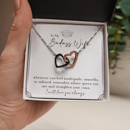 164D Necklace Gift To My Badass Wife, I LOVE YOU Always, Valentine's Day Gift for Her