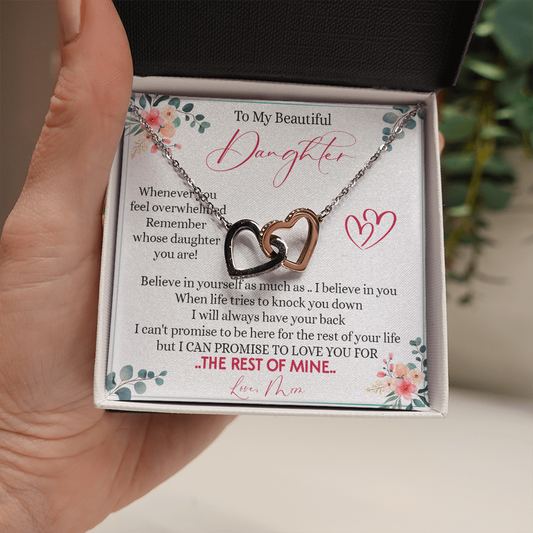 149D Necklace To My Beautiful Daughter, Daughter Birthday Gift from Mom, I Love You