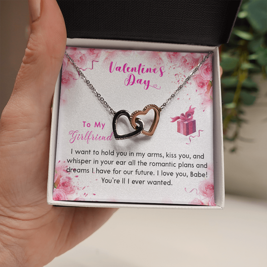 193D Necklace To my Girlfriend, Future Wife Necklace, Happy Valentine's Day Rose Gift