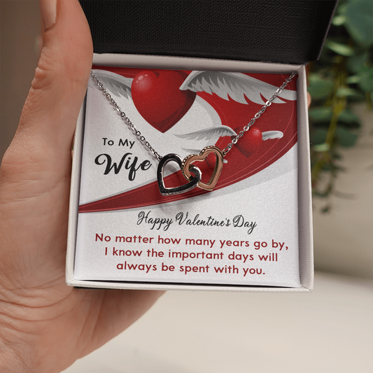 196D Happy Valentine's Day Gift, Necklace To my Wife, Love Heart Women Necklace