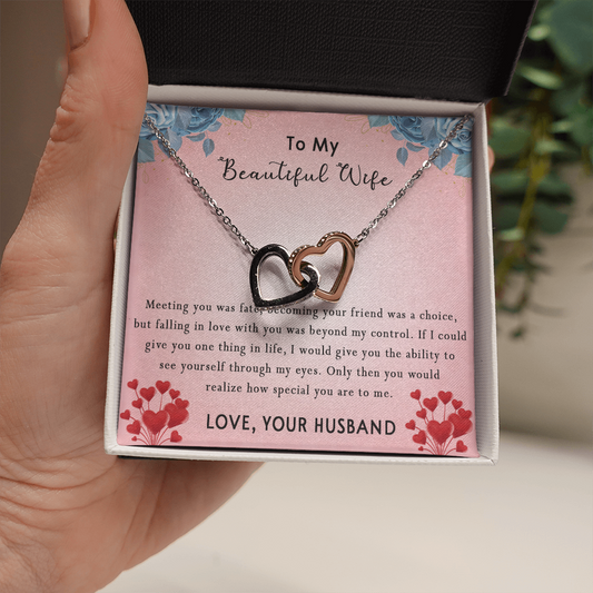 183D Women Necklace To my Beautiful Wife, Valentine Perfect Gift from Husband
