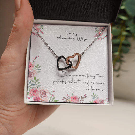 166D Necklace Gift To My Amazing Wife, Valentine Gift for Her, I LOVE YOU Forever