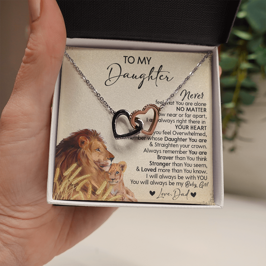 121D Necklace To My Daughter Gift From Lion Dad, You Are My Baby Girl, Birthday Gift