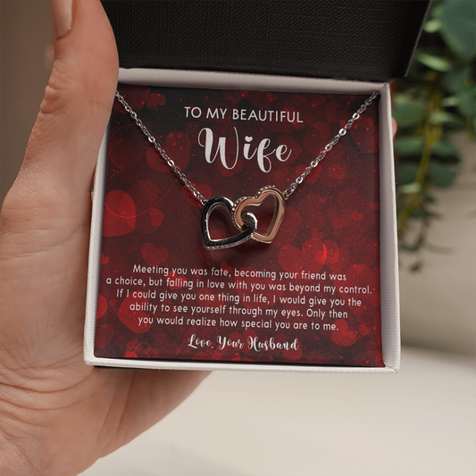 253D Necklace To My Beautiful Wife, Gift for Her From Husband, Couple In Love Gift