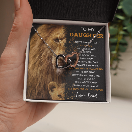 N377D To My Daughter Necklace, Gift For Daughter From Dad, Daughter And Father Lion