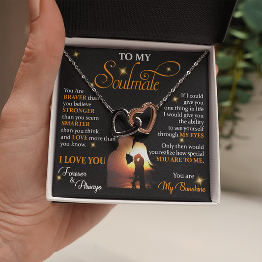 Q1D To My Soulmate Necklace, Gift For Wife Girlfriend From Husband, Love My Sunshine