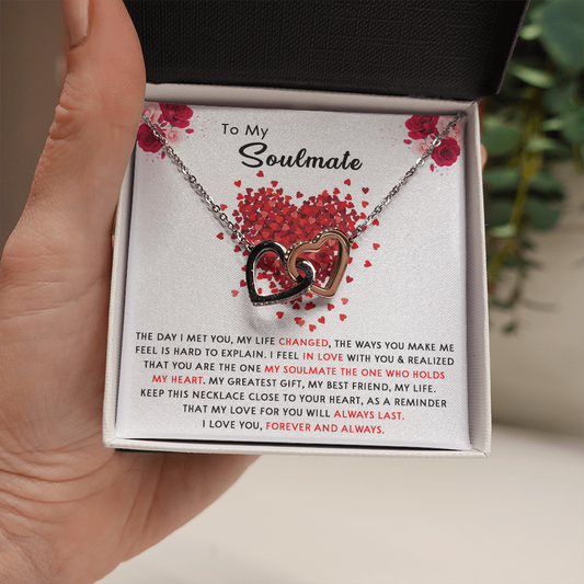 176D Necklace To My Soulmate, Necklace Gift for Women, I LOVE YOU Forever & Always