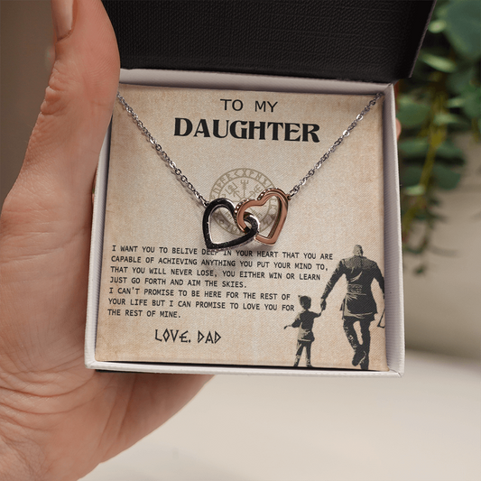N370D To My Daughter From Viking Dad - Gift For Viking Daughter Love Knot Necklace