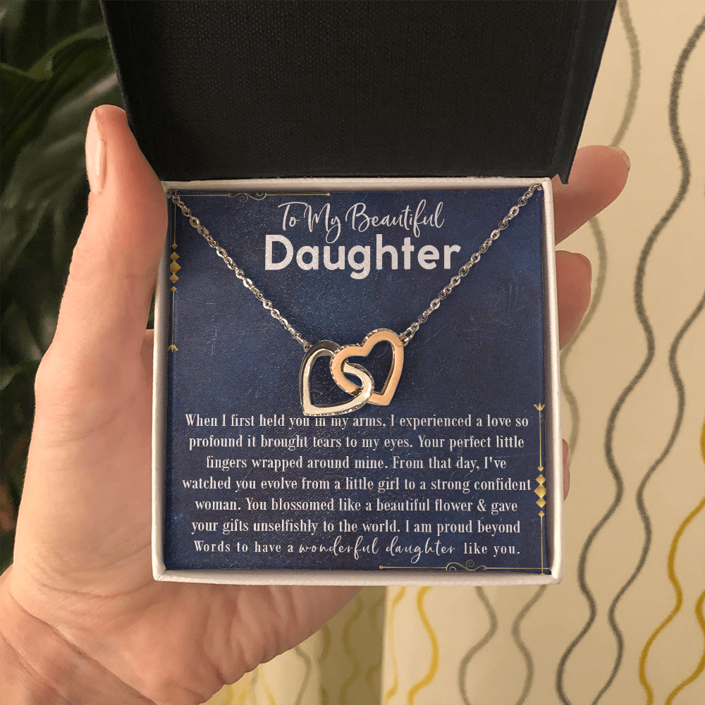 9D To My Beautiful Daughter Love Gift Luxury Alluring Beauty Necklace For Daughter