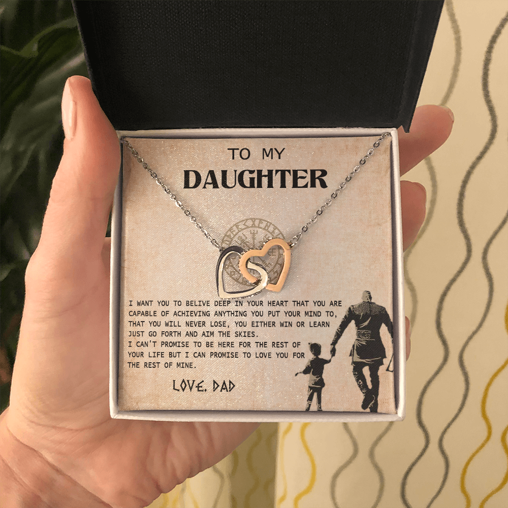 N370D To My Daughter From Viking Dad - Gift For Viking Daughter Love Knot Necklace