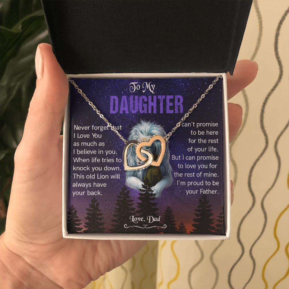 N371D To My Daughter Necklace, Gift For Daughter From Dad, Daughter Father Lion Gift