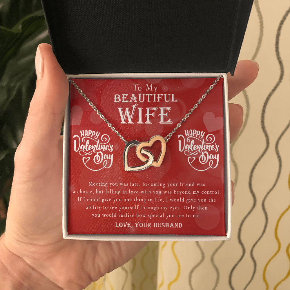 190D To my Beautiful Wife, Necklace Gift for Wife, Women, Girl, Happy Valentine's Day