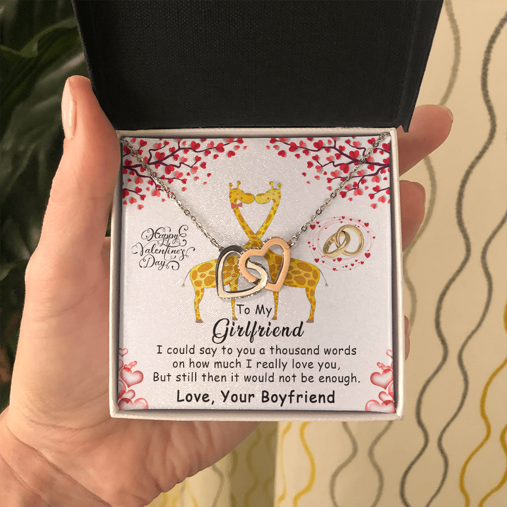 215D To my Girlfriend, Happy Valentine's Day Gift Necklace for Girlfriend, Couples