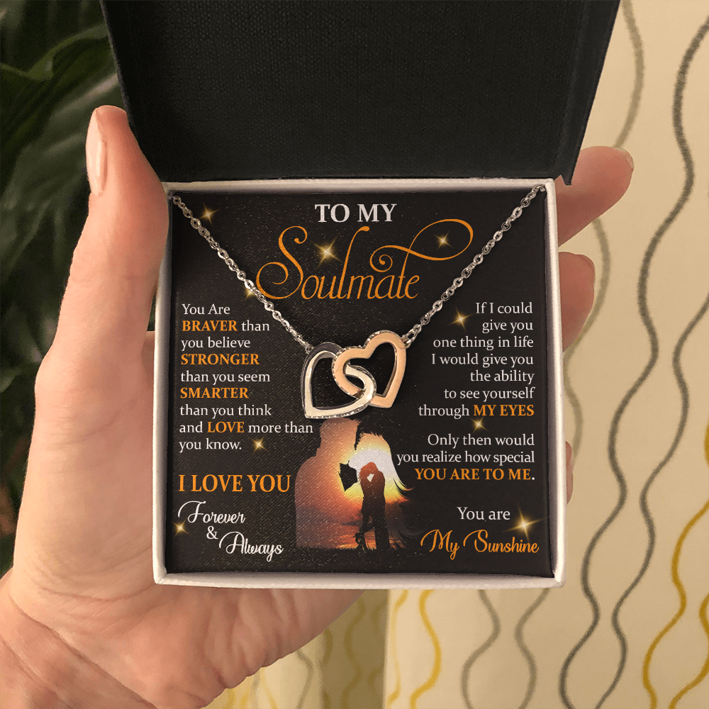 Q1D To My Soulmate Necklace, Gift For Wife Girlfriend From Husband, Love My Sunshine