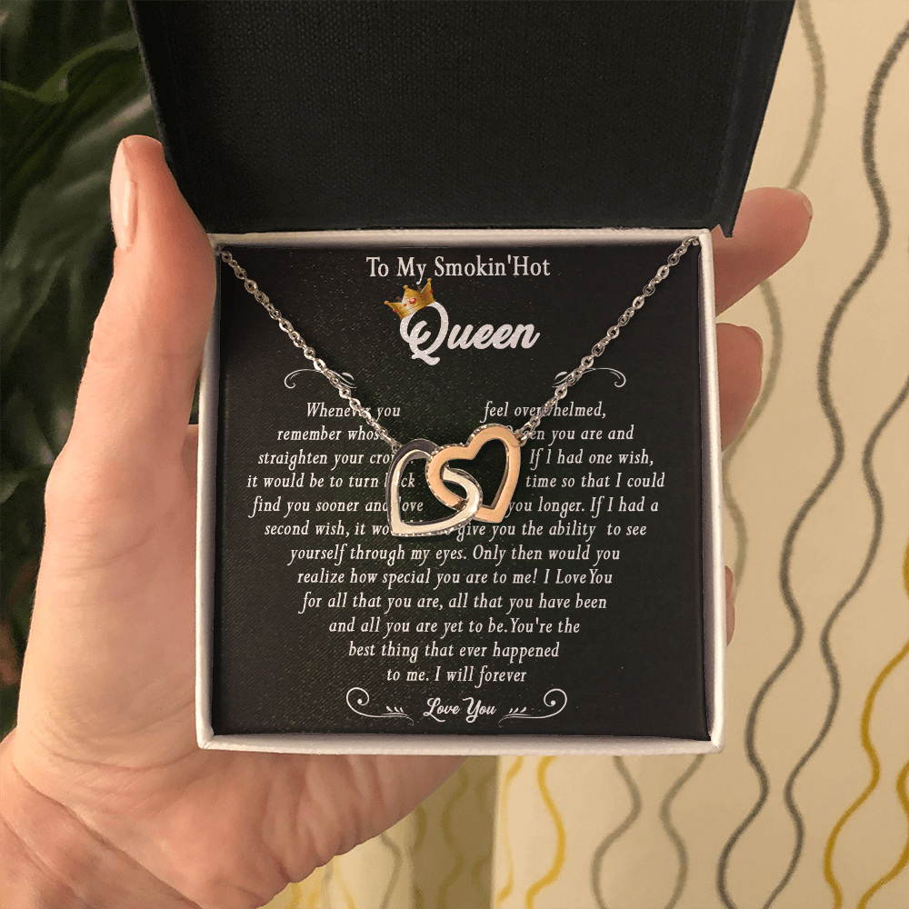 N369D To My Smokin Hot Queen Crown Necklace Gift For Wife Soulmate Valentines Day Gift