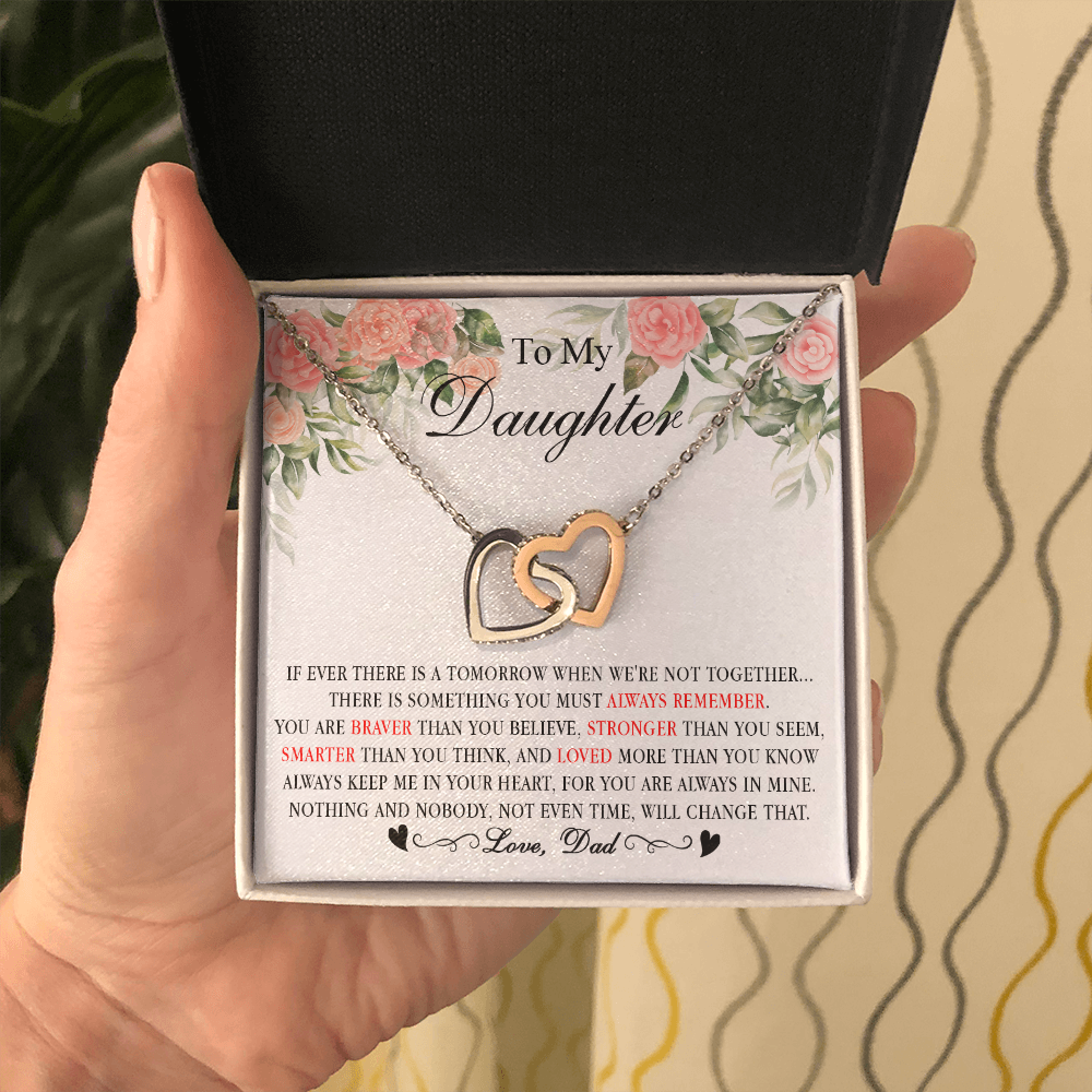 0D Heart Necklace To My Daughter Cute Birthday Gift from Dad for Beautiful Daughter