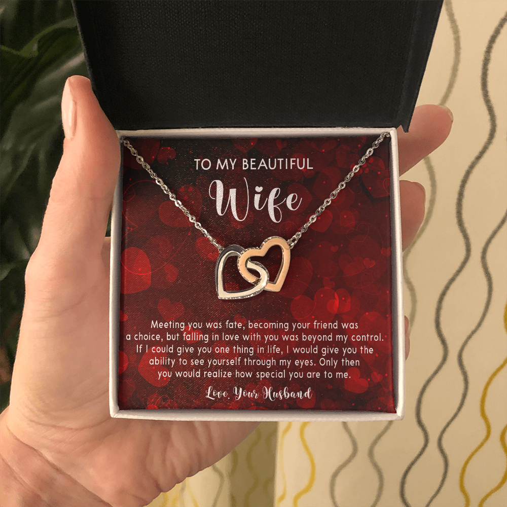 253D Necklace To My Beautiful Wife, Gift for Her From Husband, Couple In Love Gift