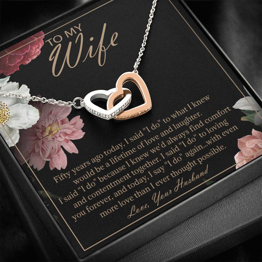 353 Husband To Wife Jewelry Necklace Romantic 50 Years 50th Wedding Anniversary Gift