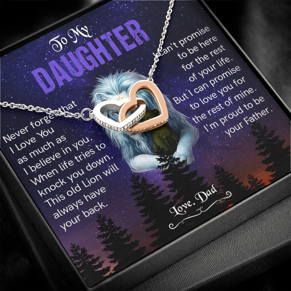 N371D To My Daughter Necklace, Gift For Daughter From Dad, Daughter Father Lion Gift