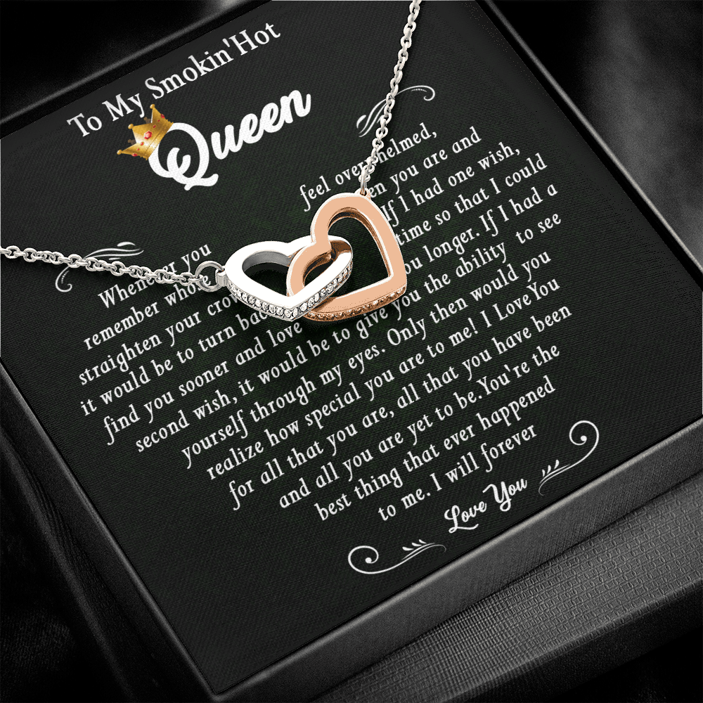 N369D To My Smokin Hot Queen Crown Necklace Gift For Wife Soulmate Valentines Day Gift