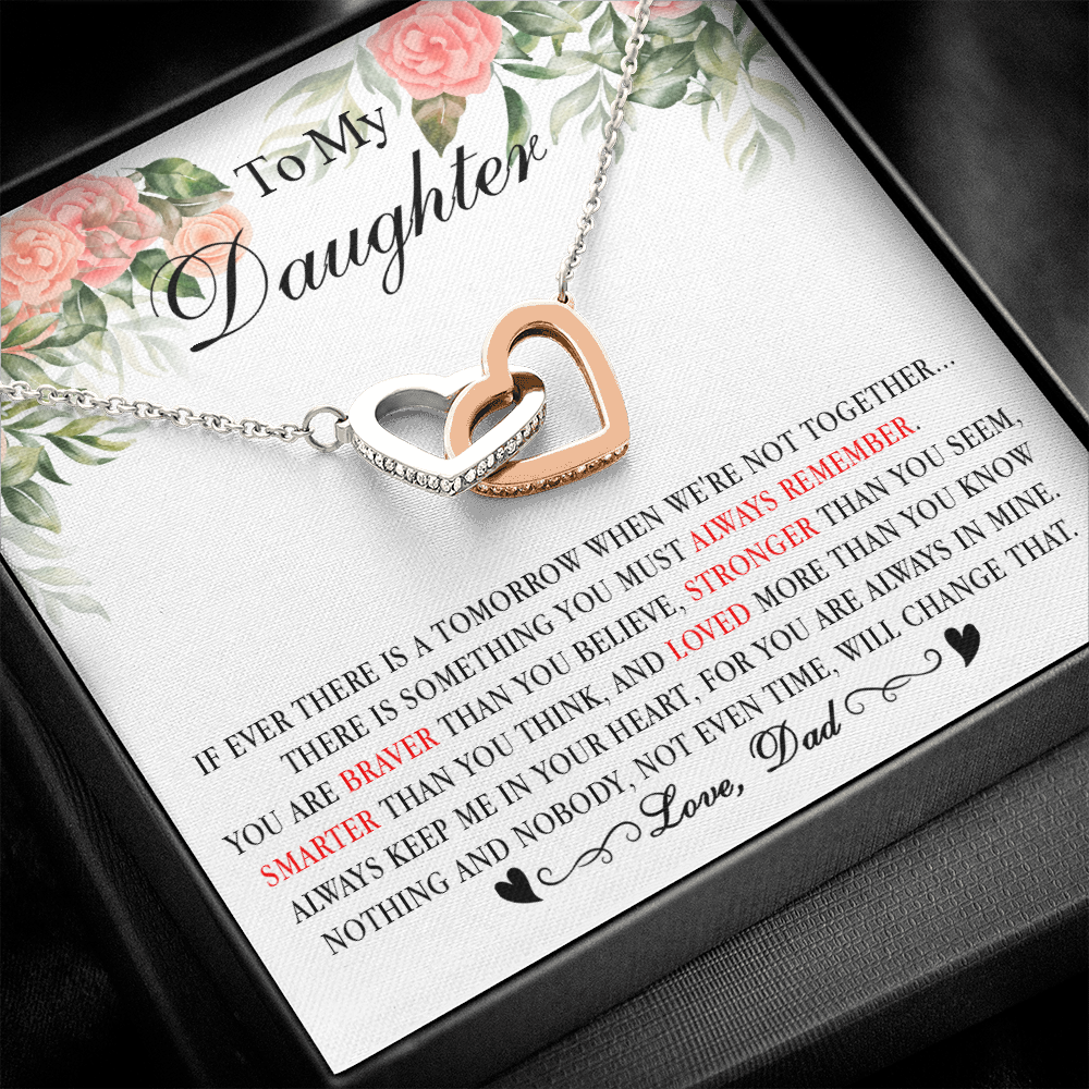 0D Heart Necklace To My Daughter Cute Birthday Gift from Dad for Beautiful Daughter