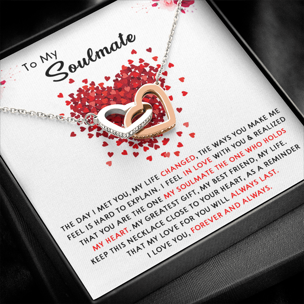 176D Necklace To My Soulmate, Necklace Gift for Women, I LOVE YOU Forever & Always