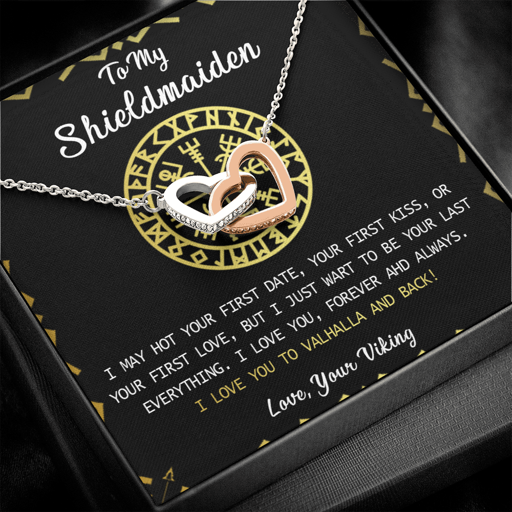 N373D To My Shieldmaiden Necklace, Lagertha Shield Necklace, Gift For Viking Wife