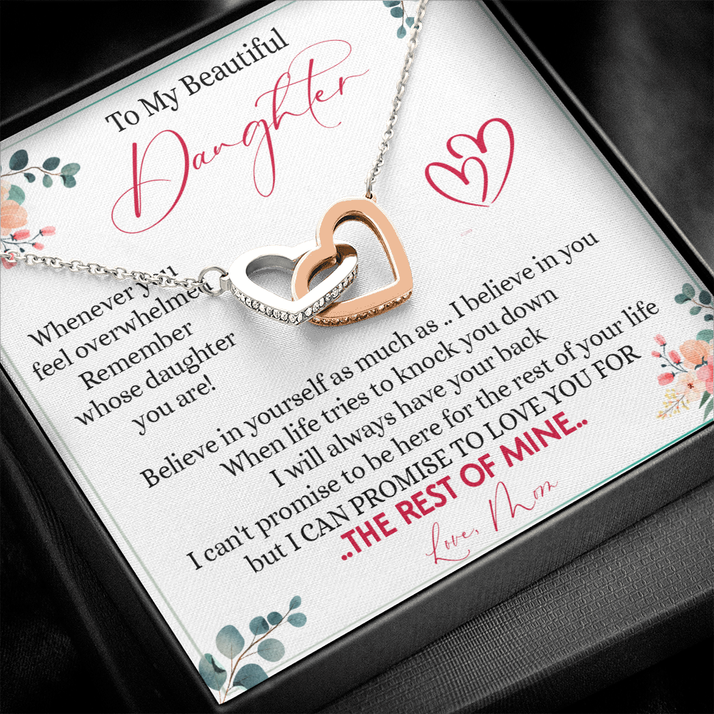 149D Necklace To My Beautiful Daughter, Daughter Birthday Gift from Mom, I Love You