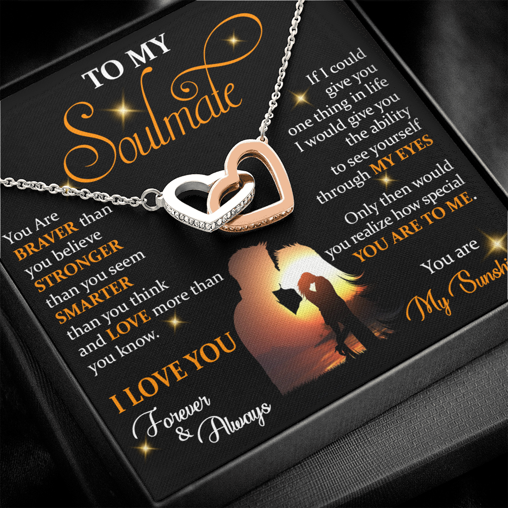 Q1D To My Soulmate Necklace, Gift For Wife Girlfriend From Husband, Love My Sunshine