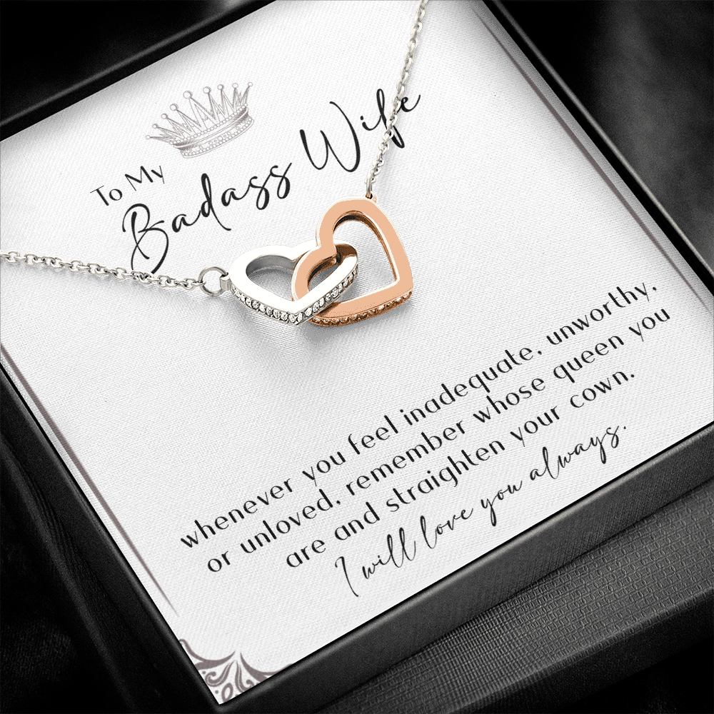 164D Necklace Gift To My Badass Wife, I LOVE YOU Always, Valentine's Day Gift for Her