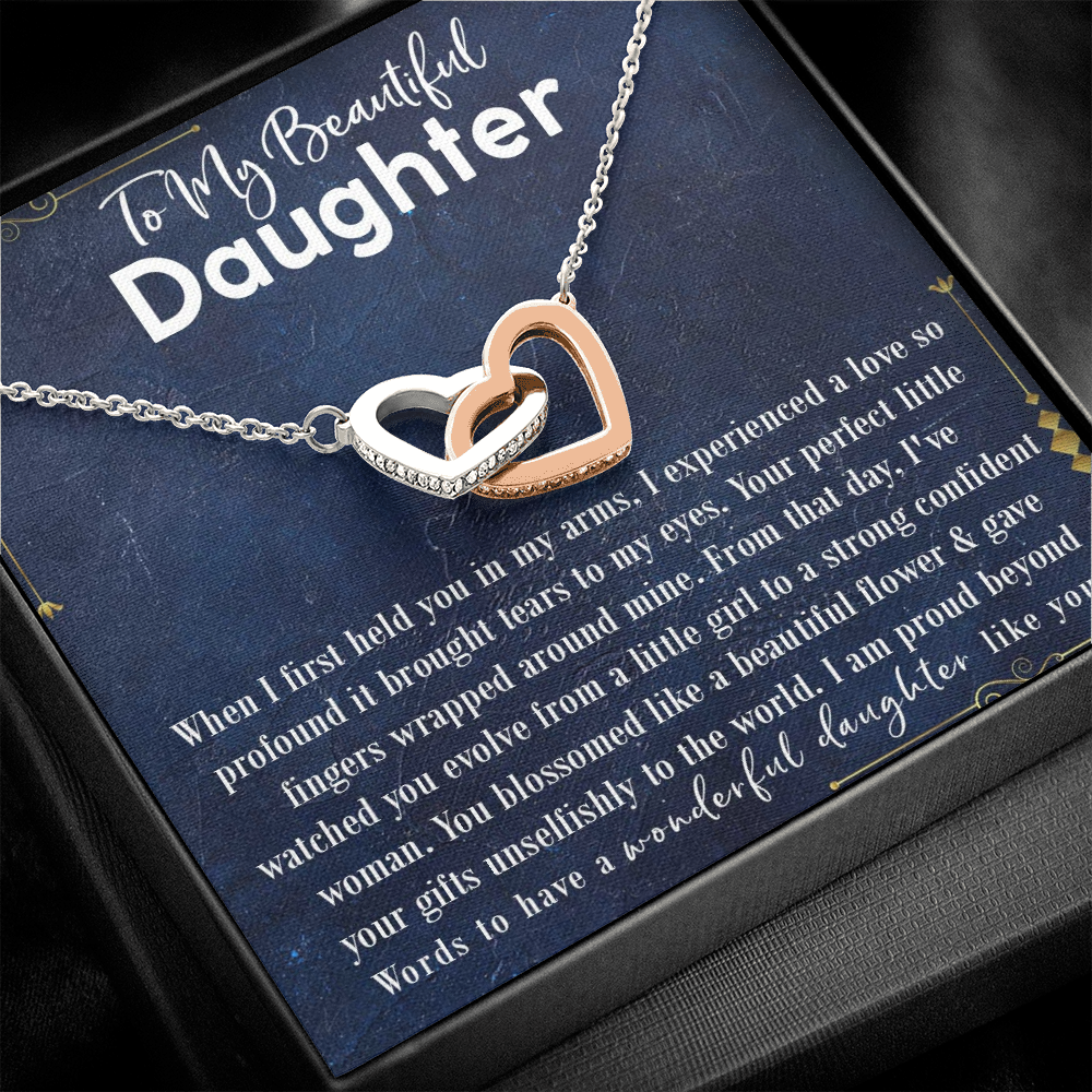 9D To My Beautiful Daughter Love Gift Luxury Alluring Beauty Necklace For Daughter
