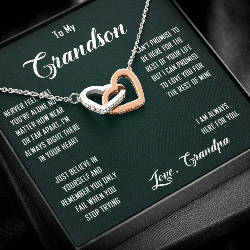 N368D To My Grandon Love Gift Sentimental Christian Cross Necklace Anniversary Gift