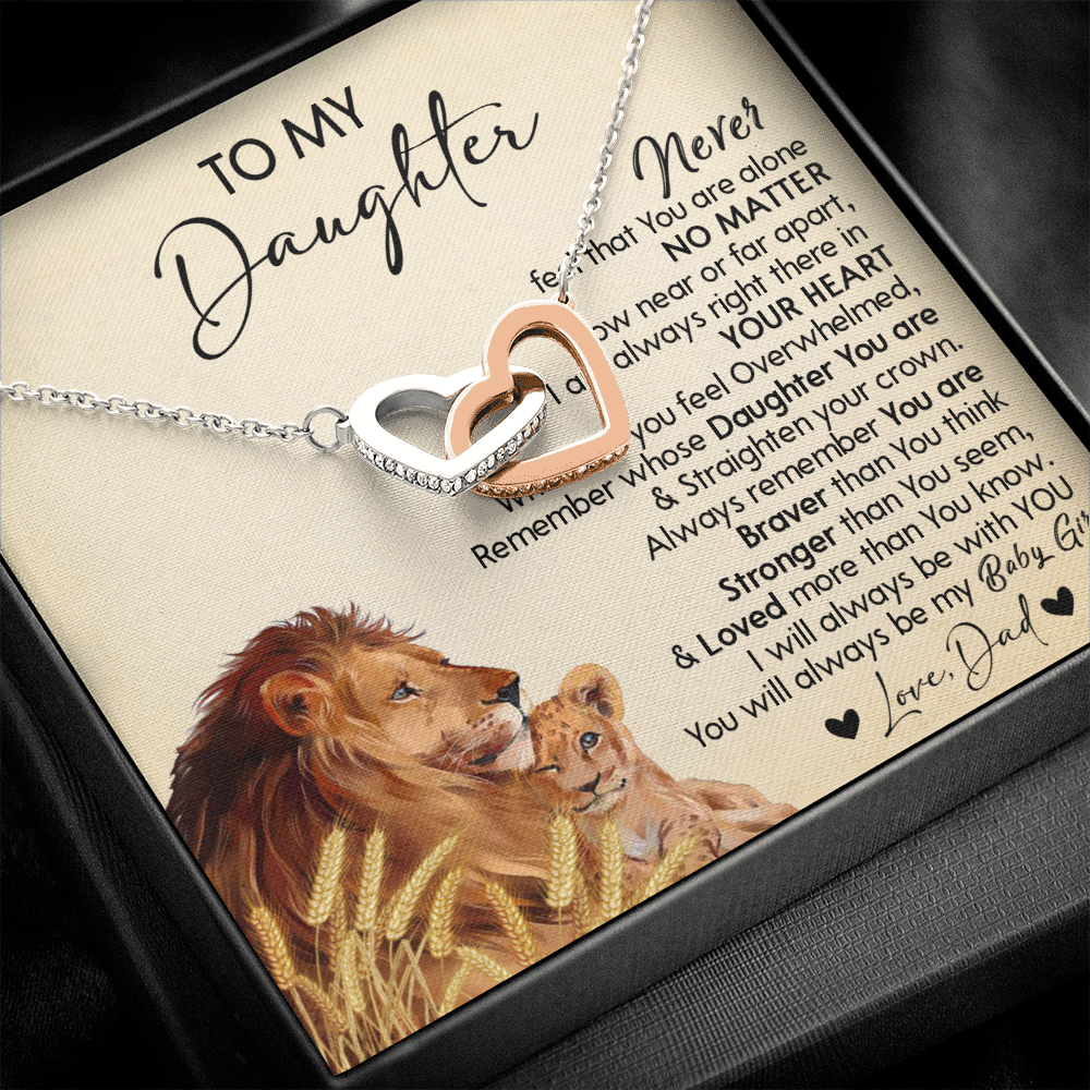121D Necklace To My Daughter Gift From Lion Dad, You Are My Baby Girl, Birthday Gift