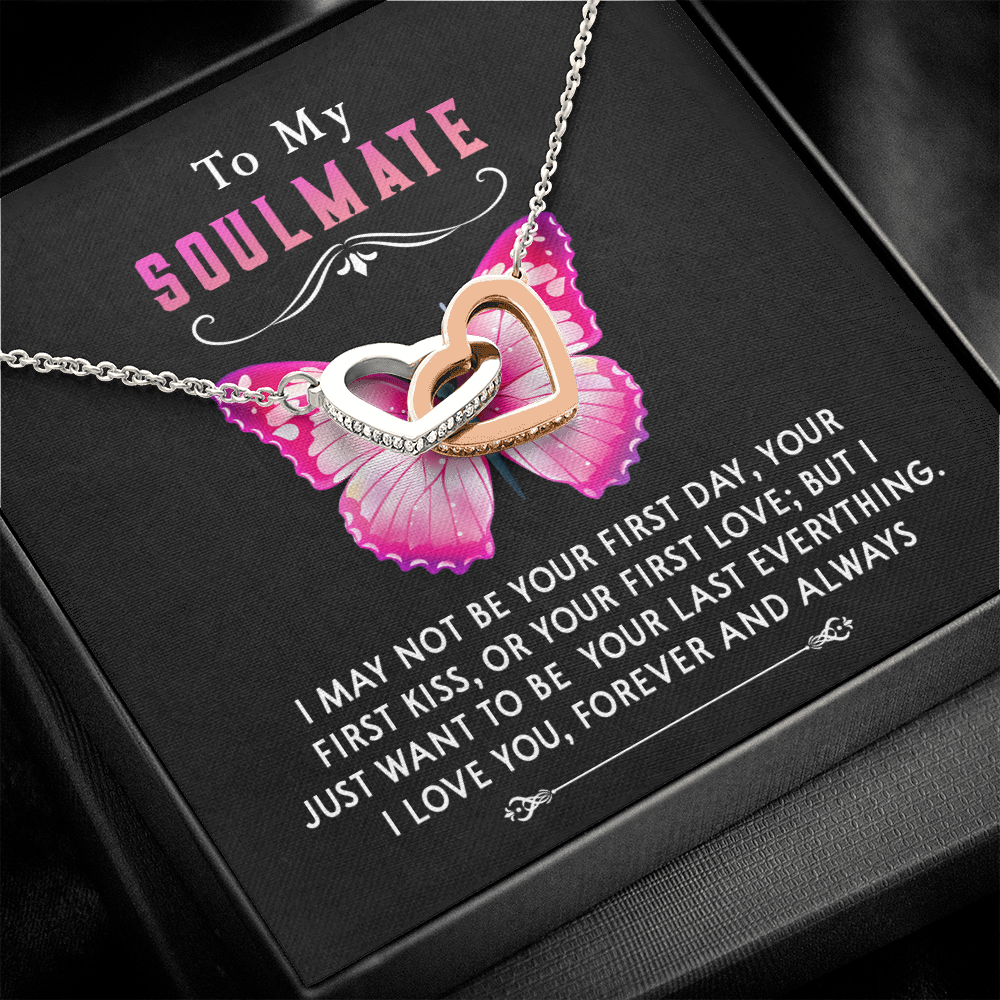 177D Necklace To My Soulmate, Butterfly Women Necklace, I LOVE YOU Forever & Always