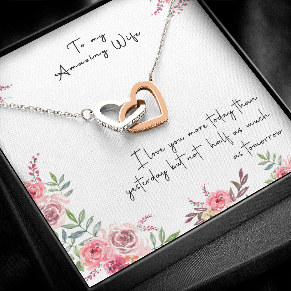 166D Necklace Gift To My Amazing Wife, Valentine Gift for Her, I LOVE YOU Forever