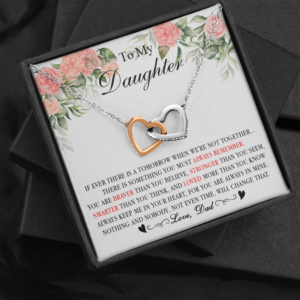 0D Heart Necklace To My Daughter Cute Birthday Gift from Dad for Beautiful Daughter