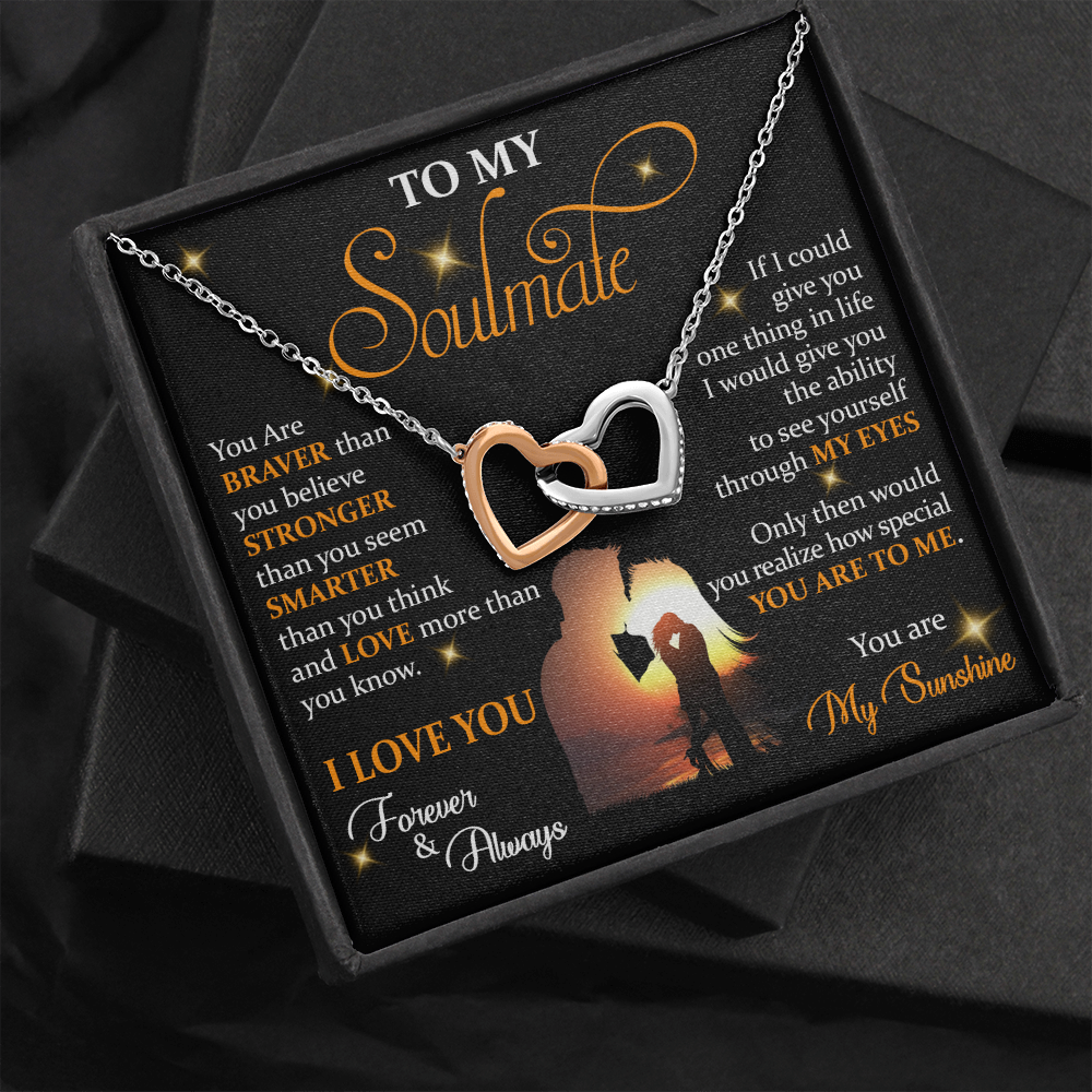 Q1D To My Soulmate Necklace, Gift For Wife Girlfriend From Husband, Love My Sunshine