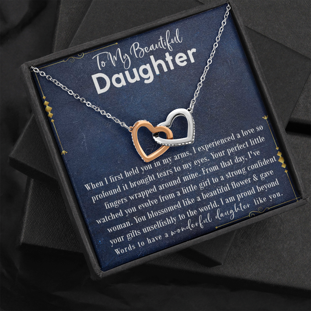 9D To My Beautiful Daughter Love Gift Luxury Alluring Beauty Necklace For Daughter