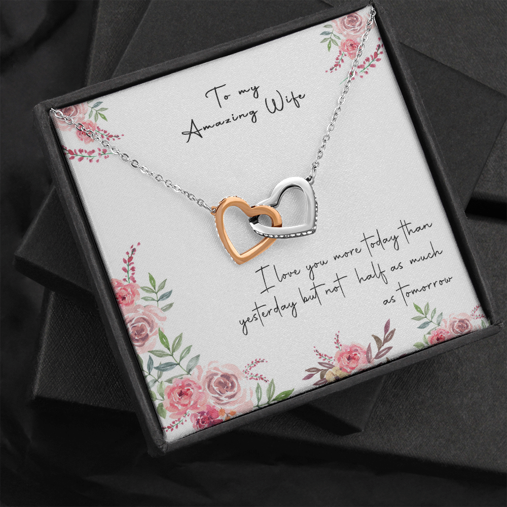 166D Necklace Gift To My Amazing Wife, Valentine Gift for Her, I LOVE YOU Forever