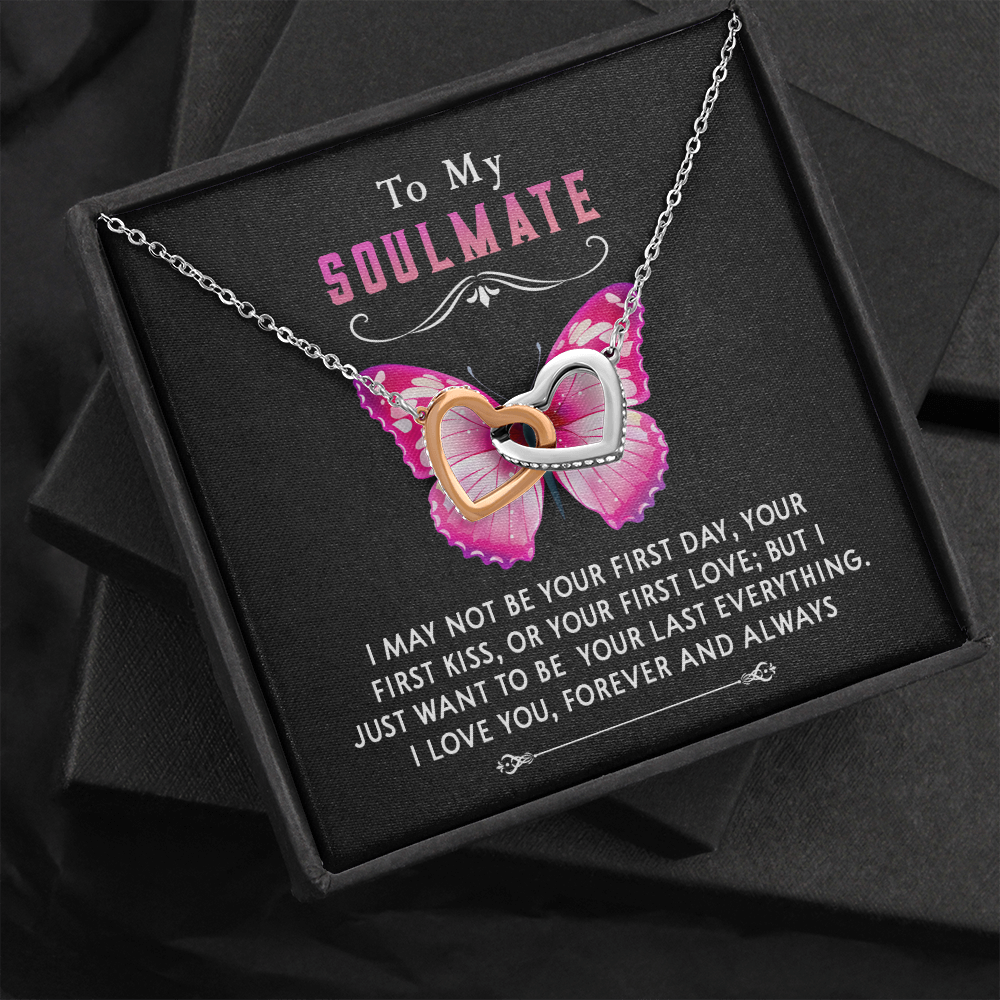 177D Necklace To My Soulmate, Butterfly Women Necklace, I LOVE YOU Forever & Always