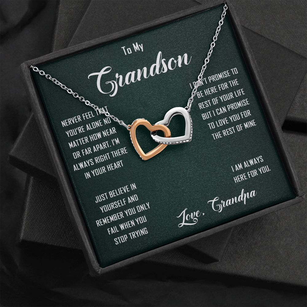 N368D To My Grandon Love Gift Sentimental Christian Cross Necklace Anniversary Gift