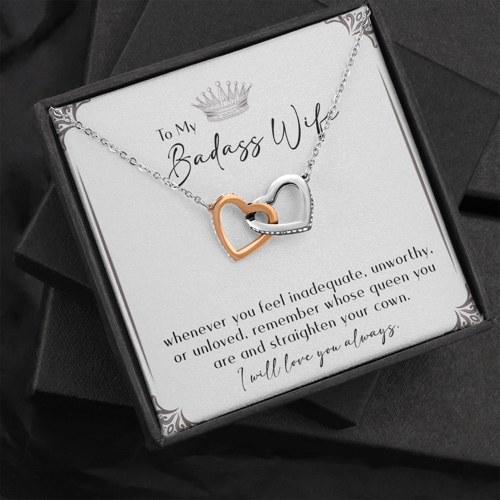 164D Necklace Gift To My Badass Wife, I LOVE YOU Always, Valentine's Day Gift for Her