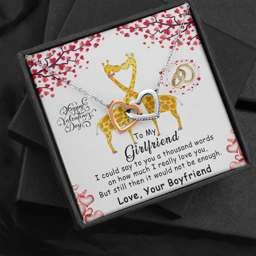 215D To my Girlfriend, Happy Valentine's Day Gift Necklace for Girlfriend, Couples