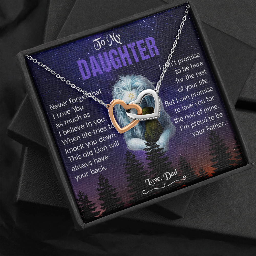 N371D To My Daughter Necklace, Gift For Daughter From Dad, Daughter Father Lion Gift
