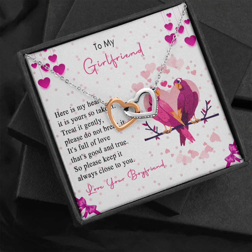 257D Loving Couple Birds Necklace To My Girlfriend, Gift for Her From Boyfriend