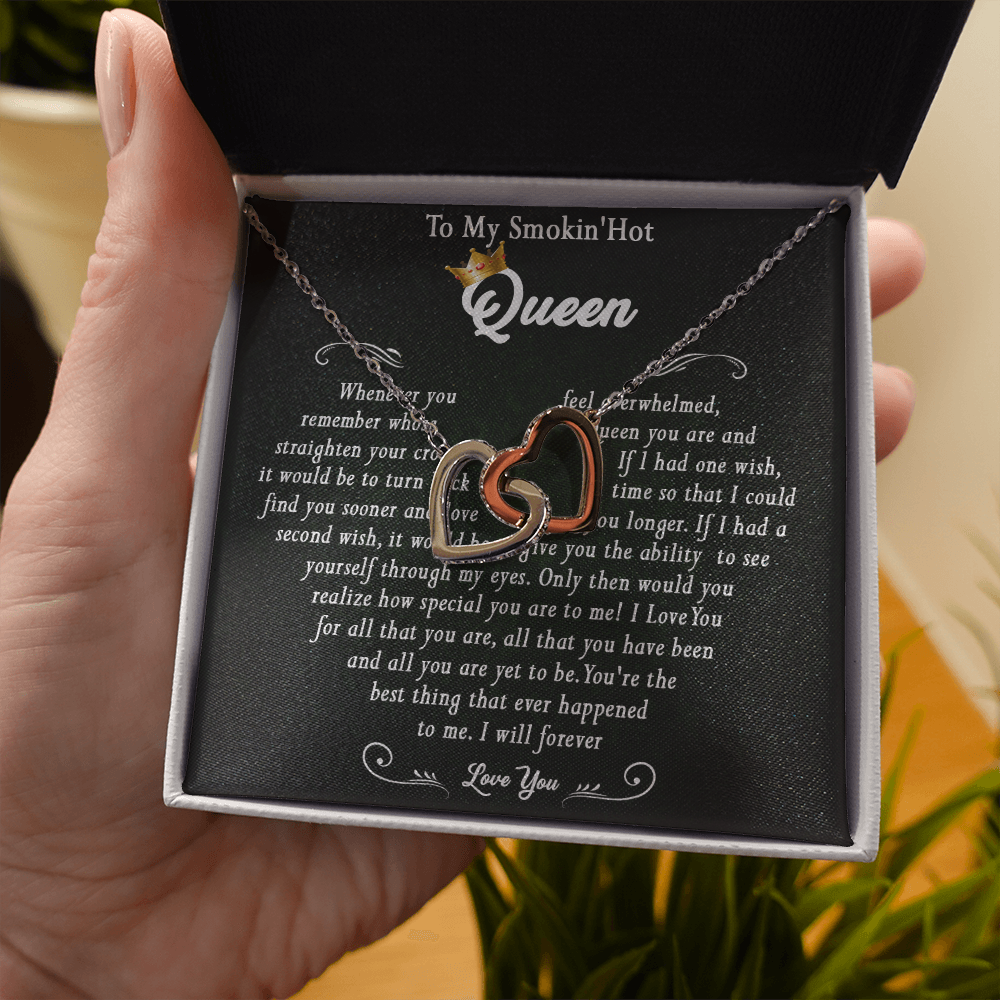 N369D To My Smokin Hot Queen Crown Necklace Gift For Wife Soulmate Valentines Day Gift