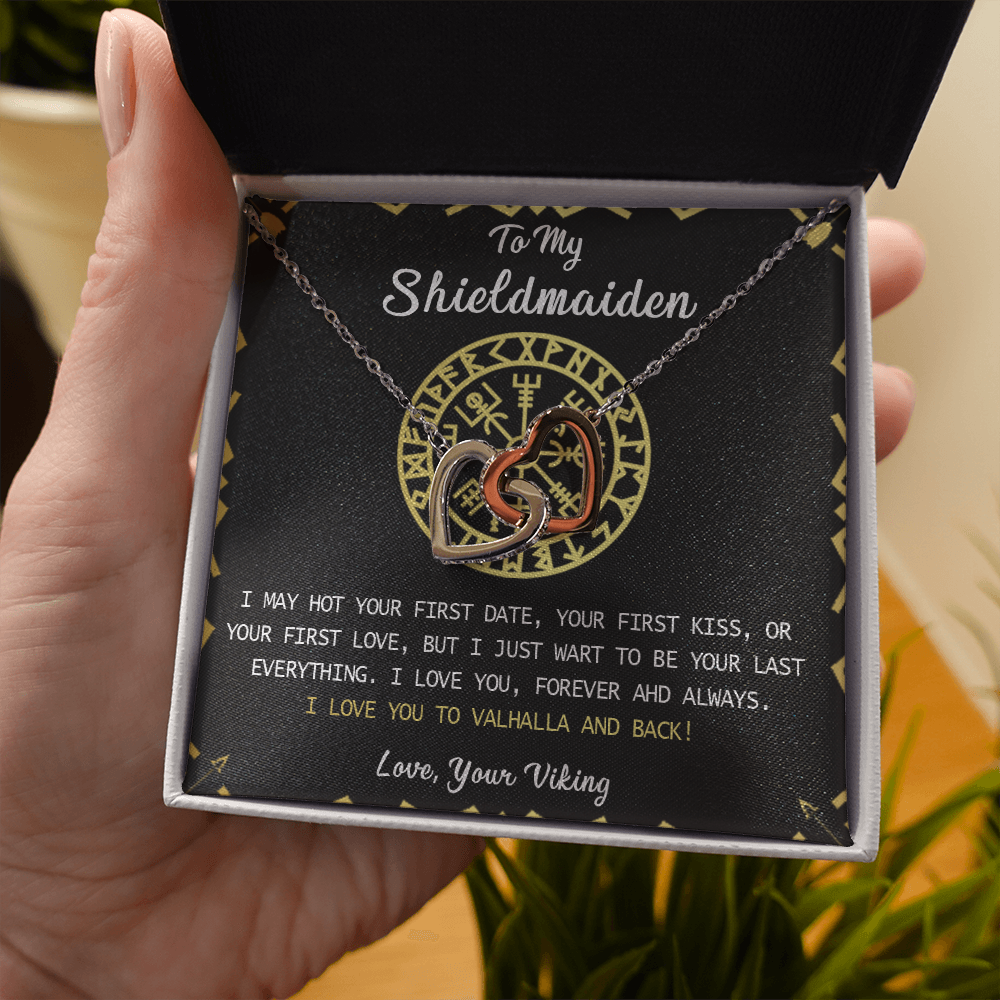 N373D To My Shieldmaiden Necklace, Lagertha Shield Necklace, Gift For Viking Wife